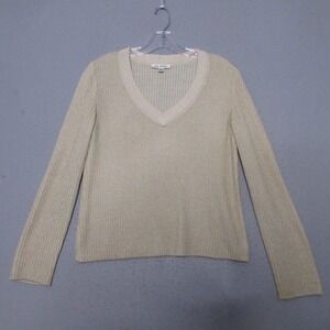 St John Sweater Size P Gold Metallic Old Money F205 GRP 4 Vintage‎ Quiet Luxury